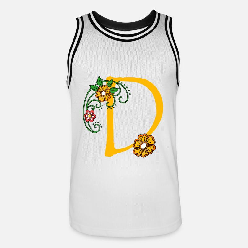 Fleur 30 D - Maillot de basket Homme - blanc/noir