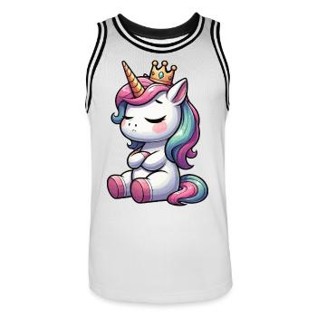 Licorne Licorne Fan Licorne Amoureux de la licorne - Maillot de basket Homme - blanc/noir - Devant - AI Model Male 185 dark (185cm)
