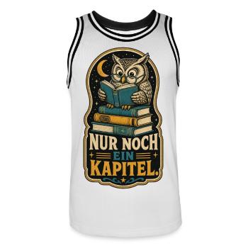 Eule Nur Noch Ein Kapitel Shirt - Männer Basketball-Trikot - Weiß/Schwarz - Vorne - AI Model Male 185 dark (185cm)