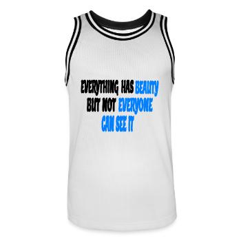 everything has beauty - Men's Basketball Jersey - white/black - Front - AI Model Male 185 dark (185cm)