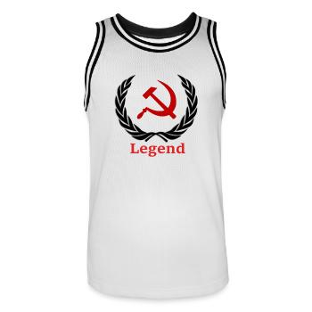 Russia Sovjet Lohrbeerkranz Victory Wreath Hammer - Men's Basketball Jersey - white/black - Front - AI Model Male 185 dark (185cm)