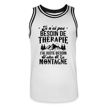 J'ai juste besoin d'aller à la montagne - Maillot de basket Homme - blanc/noir - Devant - AI Model Male 185 dark (185cm)