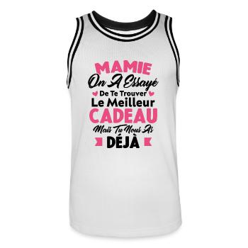 Maman On A Essayé De Te Trouver Le Meilleur Cadeau - Maillot de basket Homme - blanc/noir - Devant - AI Model Male 185 dark (185cm)