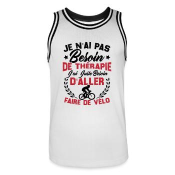 J'ai juste besoin d'aller faire du vélo - Maillot de basket Homme - blanc/noir - Devant - AI Model Male 185 dark (185cm)