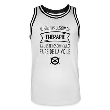 J'ai juste besoin d'aller faire de la voile - Maillot de basket Homme - blanc/noir - Devant - AI Model Male 185 dark (185cm)