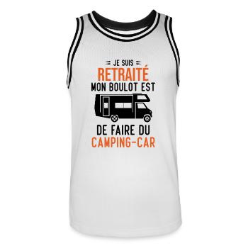 Je suis retraité je fais du camping-car - Maillot de basket Homme - blanc/noir - Devant - AI Model Male 185 dark (185cm)