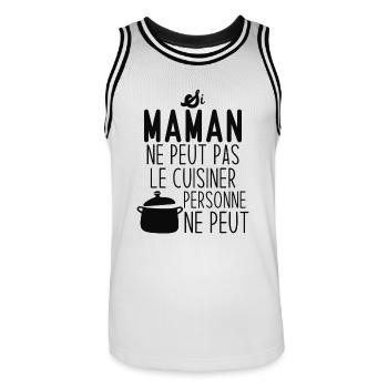 Si maman ne peut pas le cuisiner personne ne peut - Maillot de basket Homme - blanc/noir - Devant - AI Model Male 185 dark (185cm)