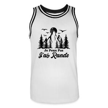 Je peux pas j'ai rando - Maillot de basket Homme - blanc/noir - Devant - AI Model Male 185 dark (185cm)