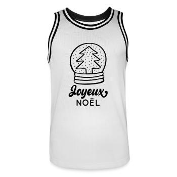 Joyeux Noël - Maillot de basket Homme - blanc/noir - Devant - AI Model Male 185 dark (185cm)
