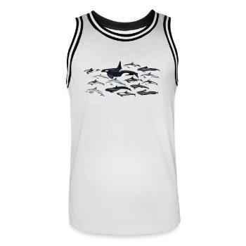 Dolphins - Dolphins - Dauphins - Delphinidae - Men's Basketball Jersey - white/black - Front - AI Model Male 185 dark (185cm)