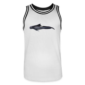 baleine pilote - baleine pilote - globicéphale noir - Maillot de basket Homme - blanc/noir - Devant - AI Model Male 185 dark (185cm)