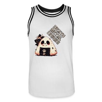 Onigiri Death Metal - Maillot de basket Homme - blanc/noir - Devant - AI Model Male 185 dark (185cm)