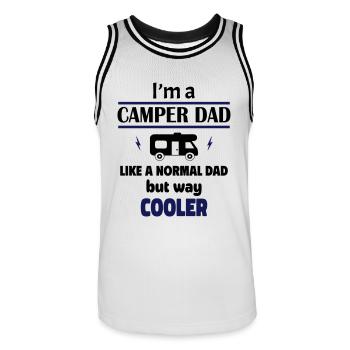 ich bin ein camping papa - Männer Basketball-Trikot - Weiß/Schwarz - Vorne - AI Model Male 185 dark (185cm)
