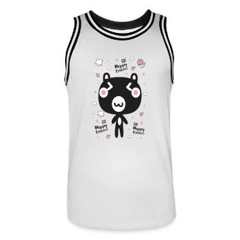 Happy tininess - Männer Basketball-Trikot - Weiß/Schwarz - Vorne - AI Model Male 185 dark (185cm)