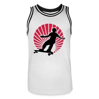 longboard - Maillot de basket Homme - blanc/noir - Devant - AI Model Male 185 dark (185cm)
