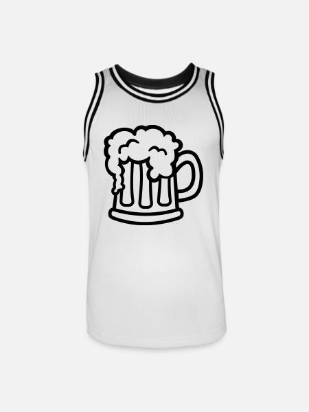 Bière - Maillot de basket Homme - blanc/noir