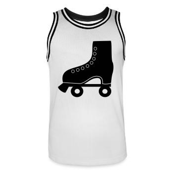 rollschuh - Männer Basketball-Trikot - Weiß/Schwarz - Vorne - AI Model Male 185 dark (185cm)