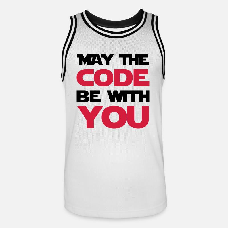 Computer / Developer / Geek / Code / Funny - Men's Basketball Jersey - white/black