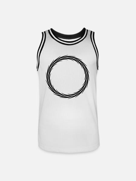 laurbær krans ramme cirkel runde design logo tekst - Herre basketball-trikot - hvid/sort