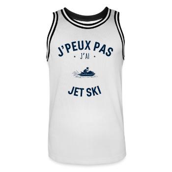 J peux pas j ai Jet ski - Maillot de basket Homme - blanc/noir - Devant - AI Model Male 185 dark (185cm)