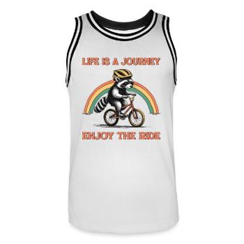 Lustiger Waschbär Radfahren BMX Fahrrad Radfahrer Berg - Männer Basketball-Trikot - Weiß/Schwarz - Vorne - AI Model Male 185 dark (185cm)