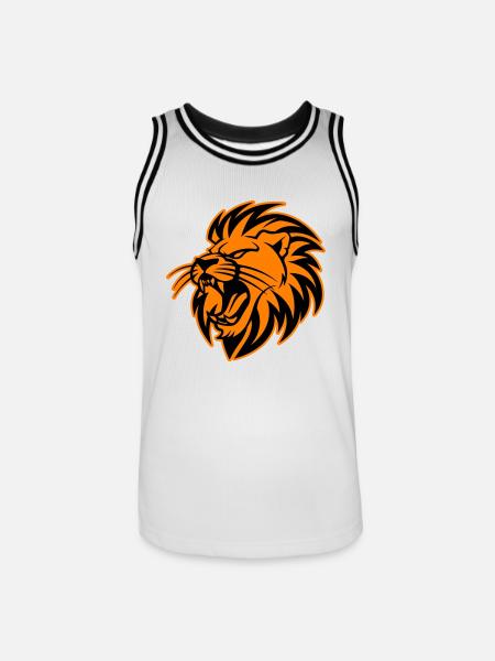 Lion Head Symbol Lion - Men's Basketball Jersey - white/black