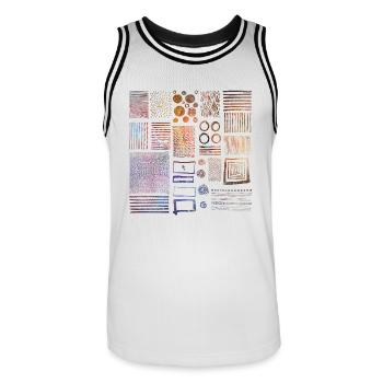 Graphics - Men's Basketball Jersey - white/black - Front - AI Model Male 185 dark (185cm)