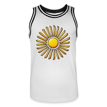 Sommer Sonne Pommes Frites Kartoffel Fast Food - Männer Basketball-Trikot - Weiß/Schwarz - Vorne - AI Model Male 185 dark (185cm)