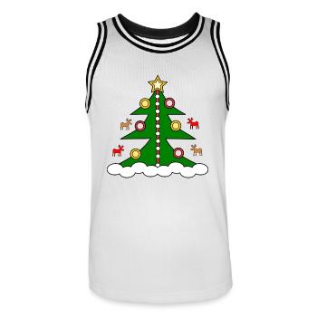 Christmas Tree - Männer Basketball-Trikot - Weiß/Schwarz - Vorne - AI Model Male 185 dark (185cm)