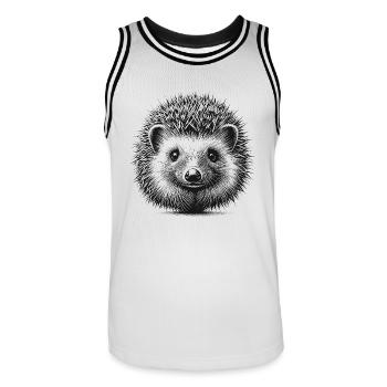 Hérisson - Maillot de basket Homme - blanc/noir - Devant - AI Model Male 185 dark (185cm)