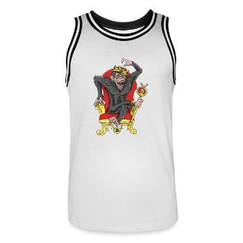 Bitcoin Monkey King - Beta Edition - Männer Basketball-Trikot - Weiß/Schwarz - Vorne - AI Model Male 185 dark (185cm)
