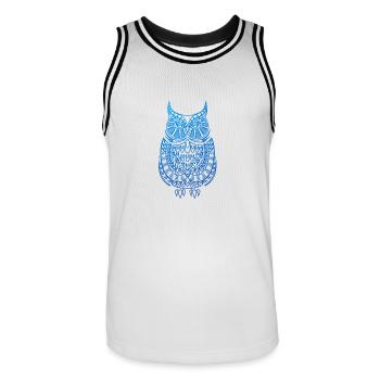 Mustereule - Männer Basketball-Trikot - Weiß/Schwarz - Vorne - AI Model Male 185 dark (185cm)