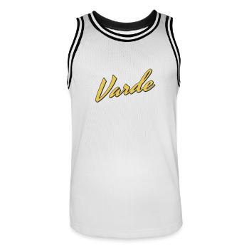 Varde - Männer Basketball-Trikot - Weiß/Schwarz - Vorne - AI Model Male 185 dark (185cm)