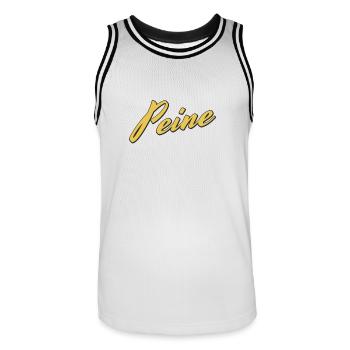 Peine - Männer Basketball-Trikot - Weiß/Schwarz - Vorne - AI Model Male 185 dark (185cm)