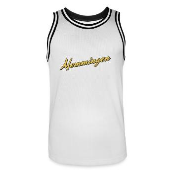Memmingen - Männer Basketball-Trikot - Weiß/Schwarz - Vorne - AI Model Male 185 dark (185cm)