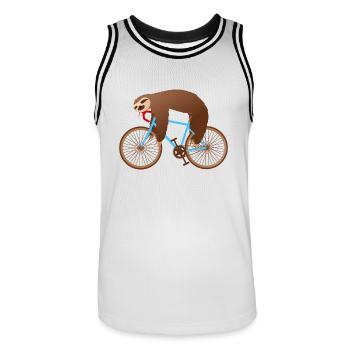Sloth T-Shirt Gift Idea Birthday Funny - Men's Basketball Jersey - white/black - Front - AI Model Male 185 dark (185cm)