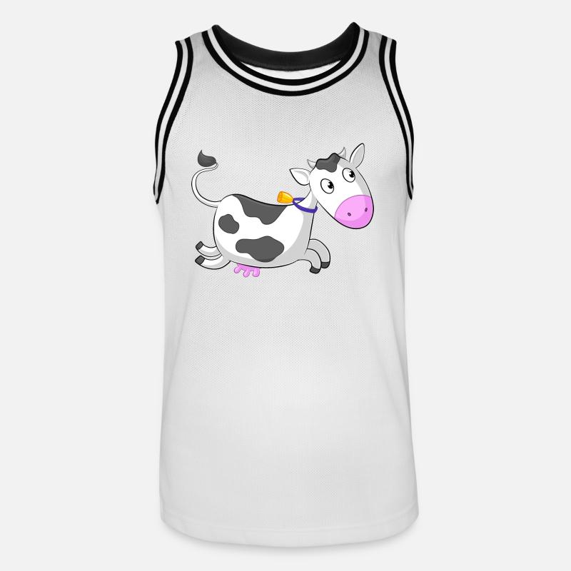 Galloping comique de vache - Maillot de basket Homme - blanc/noir
