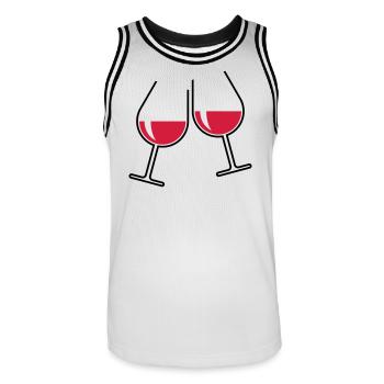 X2x Rouge (Bicolore) - Maillot de basket Homme - blanc/noir - Devant - AI Model Male 185 dark (185cm)