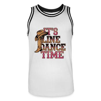 Line Dance Time Line Dancing Time to dance - Men's Basketball Jersey - white/black - Front - AI Model Male 185 dark (185cm)