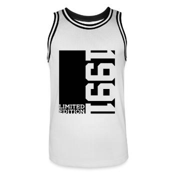 ÉDITION LIMITÉE 35E ANNIVERSAIRE 1991 - Maillot de basket Homme - blanc/noir - Devant - AI Model Male 185 dark (185cm)