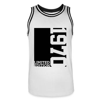 ÉDITION LIMITÉE 1970 56E ANNIVERSAIRE - Maillot de basket Homme - blanc/noir - Devant - AI Model Male 185 dark (185cm)