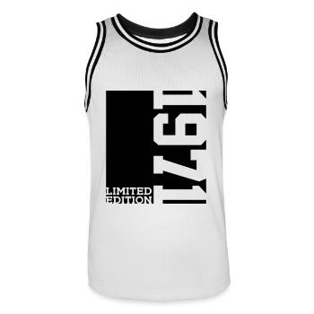 ÉDITION LIMITÉE 55E ANNIVERSAIRE 1971 - Maillot de basket Homme - blanc/noir - Devant - AI Model Male 185 dark (185cm)