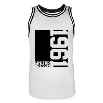 ÉDITION LIMITÉE 65E ANNIVERSAIRE 1961 - Maillot de basket Homme - blanc/noir - Devant - AI Model Male 185 dark (185cm)