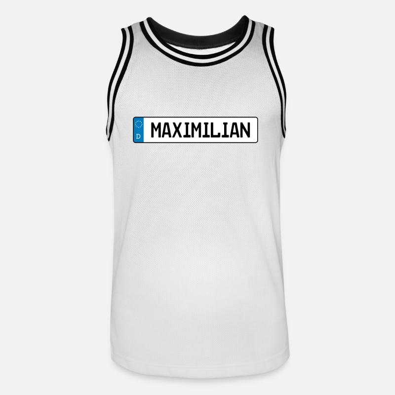 Modifica del regalo Maximilian Nome - Maglia da basket per uomo - bianco/nero