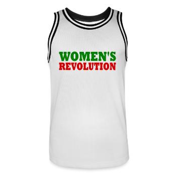 Womens revolution - Männer Basketball-Trikot - Weiß/Schwarz - Vorne - AI Model Male 185 dark (185cm)