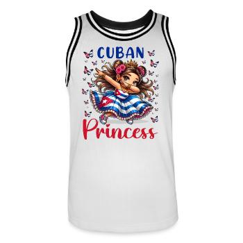 Cuban Princess Dabbing for girls & kids - Men's Basketball Jersey - white/black - Front - AI Model Male 185 dark (185cm)