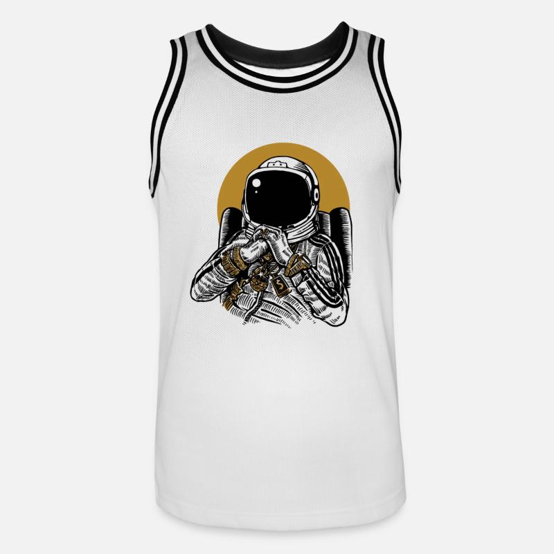 Space Dee Jay - Männer Basketball-Trikot - Weiß/Schwarz