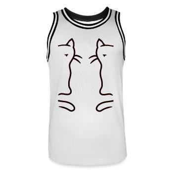 Rétro Chats Vintage 90s 80s Chat Enfants - Maillot de basket Homme - blanc/noir - Devant - AI Model Male 185 dark (185cm)