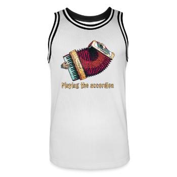Accordion - Männer Basketball-Trikot - Weiß/Schwarz - Vorne - AI Model Male 185 dark (185cm)