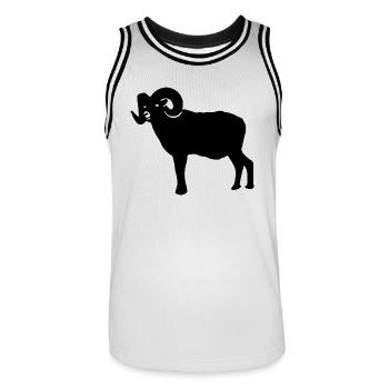 sheep17 - Männer Basketball-Trikot - Weiß/Schwarz - Vorne - AI Model Male 185 dark (185cm)